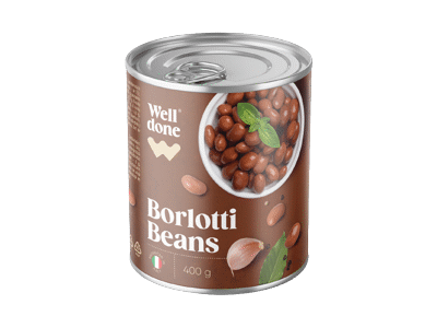 Konservuotos pupelės BORLOTTI WELL DONE, 400 g