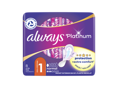 Higieniniai paketai ALWAYS Platinum Normal, S1, 8 vnt.