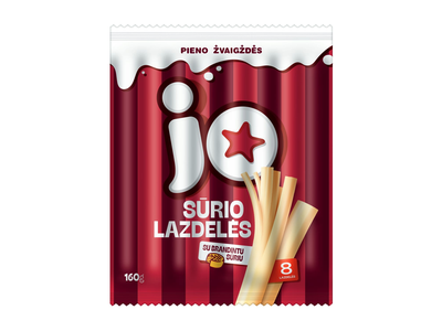 Sūrio lazdelės JO su brandintu gaudos sūriu, 40 % rieb. s.m., 160 g