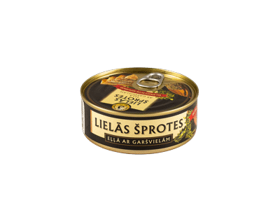 Didieji šprotai aliejuje su prieskoniais BRIVAIS VILNIS, 240 g