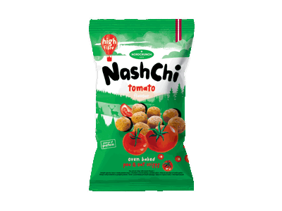 Žirnių ir avižų traškučiai NASHCHI, pomidorų skonio, 60 g