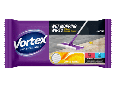 VORTEX Wet Mopping Wipes Citrus Breeze 15v /Šluostės