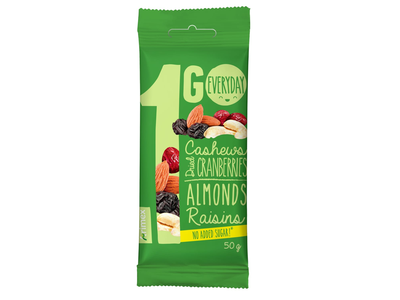 Džiovintų uogų ir riešutų mišinys 1GO, 50 g