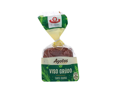 Viso grūdo tamsi duona su raugu AGOTA, 300 g