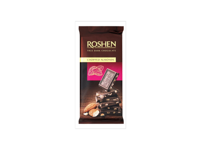 Juodasis šokoladas ROSHEN su sūdytais migdolais, 85 g