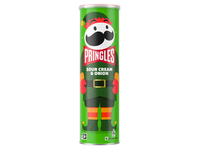 Užkandis PRINGLES Sour Cream & Onion Xmas, 185 g