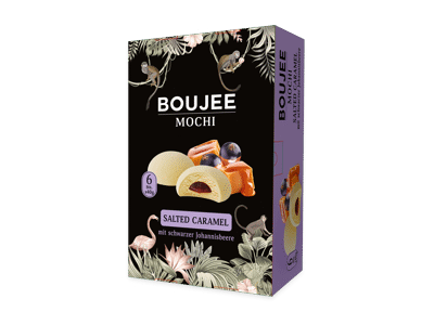 Šaldyti močiai BOUJEE, karamelės ir serbentų skonio, 6 vnt., 240 g