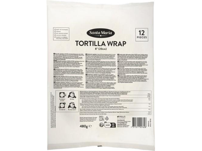 Tortilijos 8 '' SANTA MARIA, 20 cm,12vnt;480g