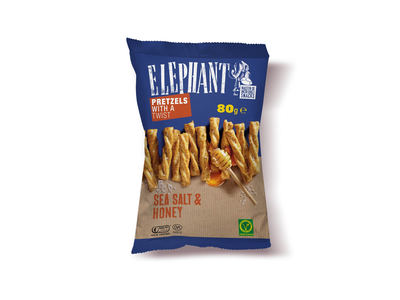 Krekeriai su medumi ir druska ELEPHANT, 80 g