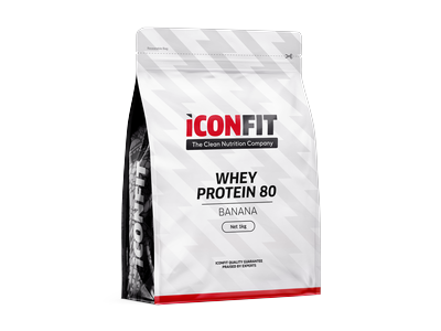 Išrūgų baltymų milteliai ICONFIT, bananų skonio, 1 kg
