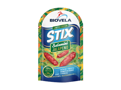 Vytintos dešrelės STIX SALAMINI JALAPENO, a. r., 80 g