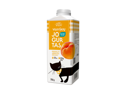 Jogurtas VILKYŠKIŲ, persikų ir  abrikosų skonio, 2% riebumo, 750 ml, tetratop