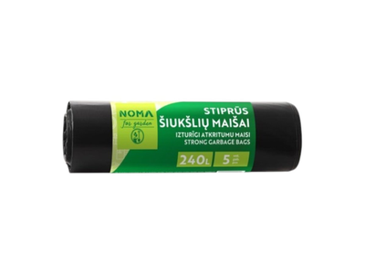 Šiukšlių maišai NOMA for GARDEN, stiprūs,LDPE, 240 l, 5 vnt.
