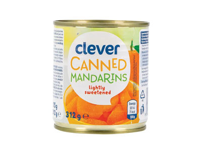 Konservuoti mandarinai sirupe CLEVER, 314 ml