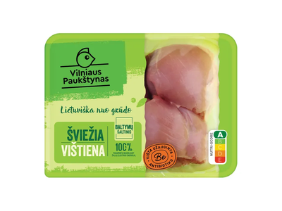 Šviežia viščiukų broilerių šlaunelių mėsa VILNIAUS PAUKŠTYNAS, 500 g