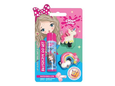 CHLAPU CHLAP MARSHMALLOW lūpų blizgis + plaukų segtukai (4,2 g + 2 vnt.)