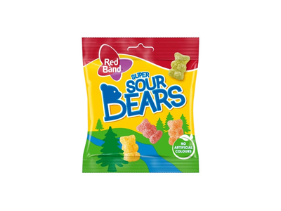 Rūgštūs guminukai RED BAND SOUR BEARS, 100 g