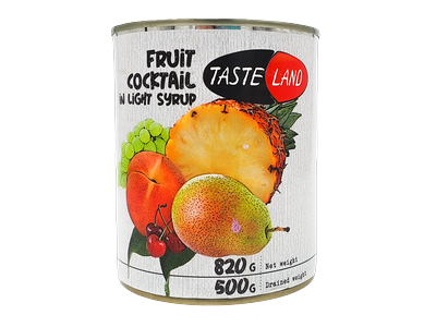 Vaisių kokteilis TASTE LAND, 820 g / 500 g