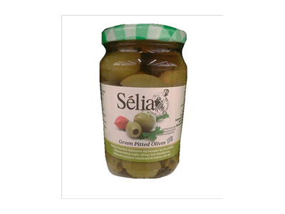 Žaliosios alyvuogės SELIA be kauliukų, 370 g