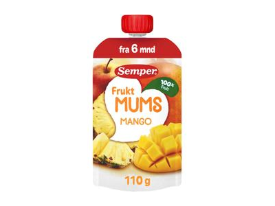 Vaisių tyrė SEMPER su mangais, nuo 6 mėn., 110 g
