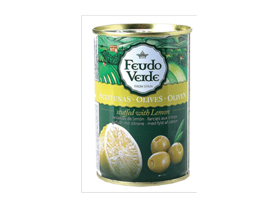 Žaliosios alyvuogės FEUDO VERDE su citrinų įdaru, 300 g