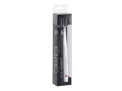 CURAPROX dantų šepetėlių rinkinys BLACK IS WHITE, 2 vnt.