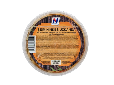 Sūdyta atlantinių silkių filė ŠEIMININKĖS UŽKANDA, 210 g