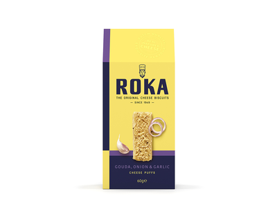Sūrio trapučiai ROKA Gouda, su svogūnais ir česnaku, 60 g