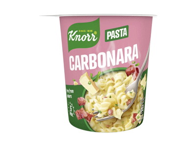 Greitai paruošiami makaronai KNORR su karbonarišku padažu, 55 g