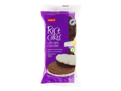 Ryžių trapučiai RIMI su juod. šokoladu, 100g