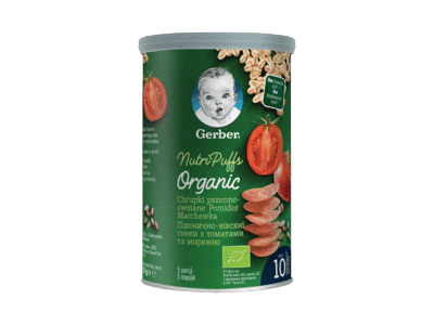 Ekol.aviž.trapučiai GERBER su pomidorais ir mork. (10+mėn.), 35 g