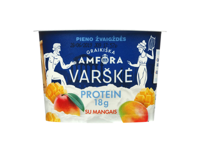 Varškė su mangais GRAIKIŠKA AMFORA PROTEIN, 0,8% rieb., 200 g