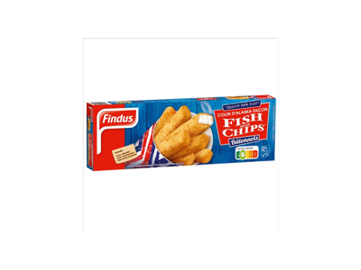 Šald. aliask. rudag. menkių filė lazdelės FINDUS FISH&CHIPS, 364 g