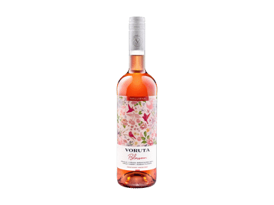 Rausvasis pusiau saldus vaisių vyno gėrimas VORUTA BLOSSOM, 750 ml