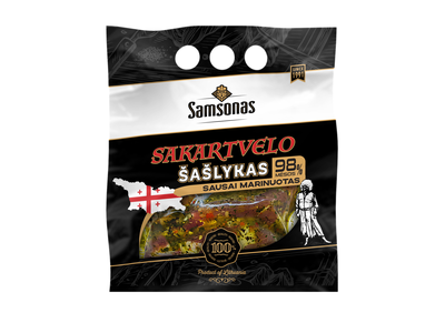 Kiaulienos šašlykas SAMSONO Sakartvelo, atšaldytas, sausai marinuotas, 800g