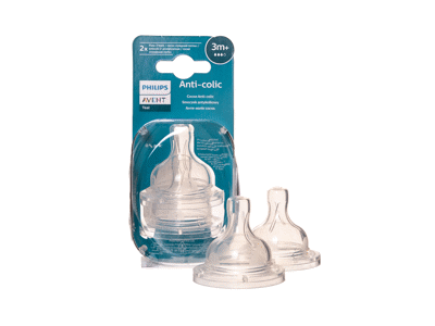 Žindukas AVENT Anti-colic silikoninis vidutinė tėkmė (3) N2 SCY763/02 
