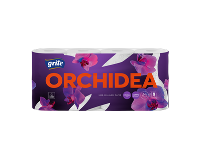 Tualetinis popierius GRITE Orchidea, 3 sluoksnių, 8vnt