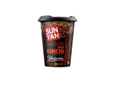 Greitai paruošiami makaronai SUN YAN YAKISOBA, kimčių skonio, 85 g