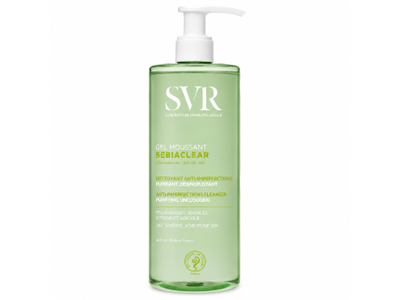SVR SEBIACLEAR GEL MOUSSANT gelinis prausiklis riebiai odai, 400 ml