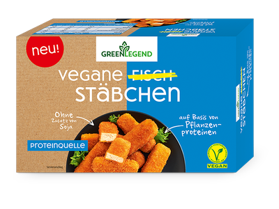 Šaldytos veganiškos žuvies lazdelės GREEN LEGEND, 300g