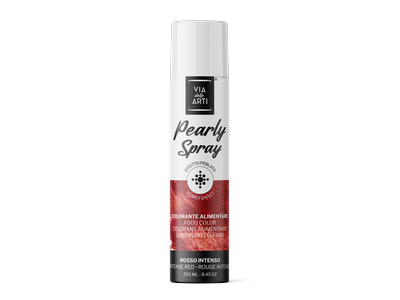 Maistiniai purškiami dažai PEARLY SPRAY, intensyvios raudonos spalvos azo free, 250ml