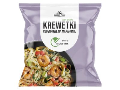 Makaronai su krevetįmis ir česnakais (šaldyti), 400 g