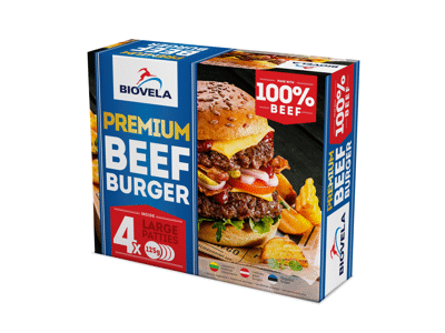 Šaldyti jautienos maltiniai mėsainiams PREMIUM BIOVELA, 500 g