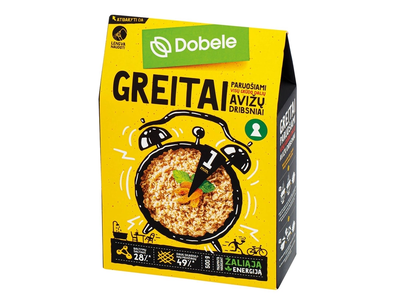 Greito paruošimo avižų dribsniai EKO DOBELE, 500 g