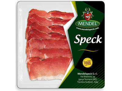 Vytintas kiaulienos kumpis Speck MENDEL, lengvai rukytas, pjaustytas, I r., 100 g
