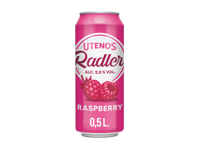 UTENOS alaus kokteilis RADLER (aviečių sk.), 500 ml