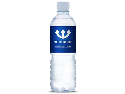 Negazuotas natūralus mineralinis vanduo NEPTŪNAS, 0,5 l D