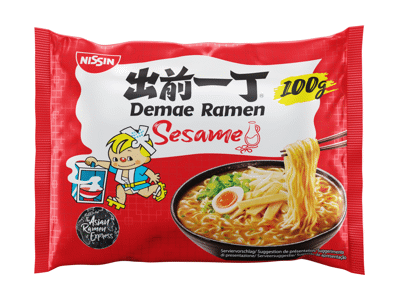 Greitai paruošiami makaronai NISSIN DAMAE, sezamų skonio, 100 g