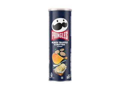 Traškus užkandis PRINGLES, juodųjų trumų, sviesto sk., 165 g