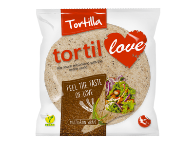 Daugiagrūdė tortilijos TORTILLOVE, kviečių ir rugių, 25 cm x 6 vnt, 360 g
